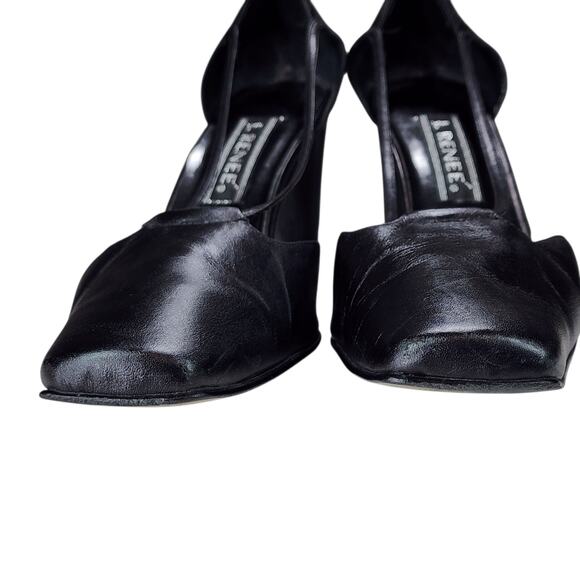 J Renee Pumps sz 13M Womens 6514 Heels Square Toe Black Leather 3.25" READ - Picture 4 of 12